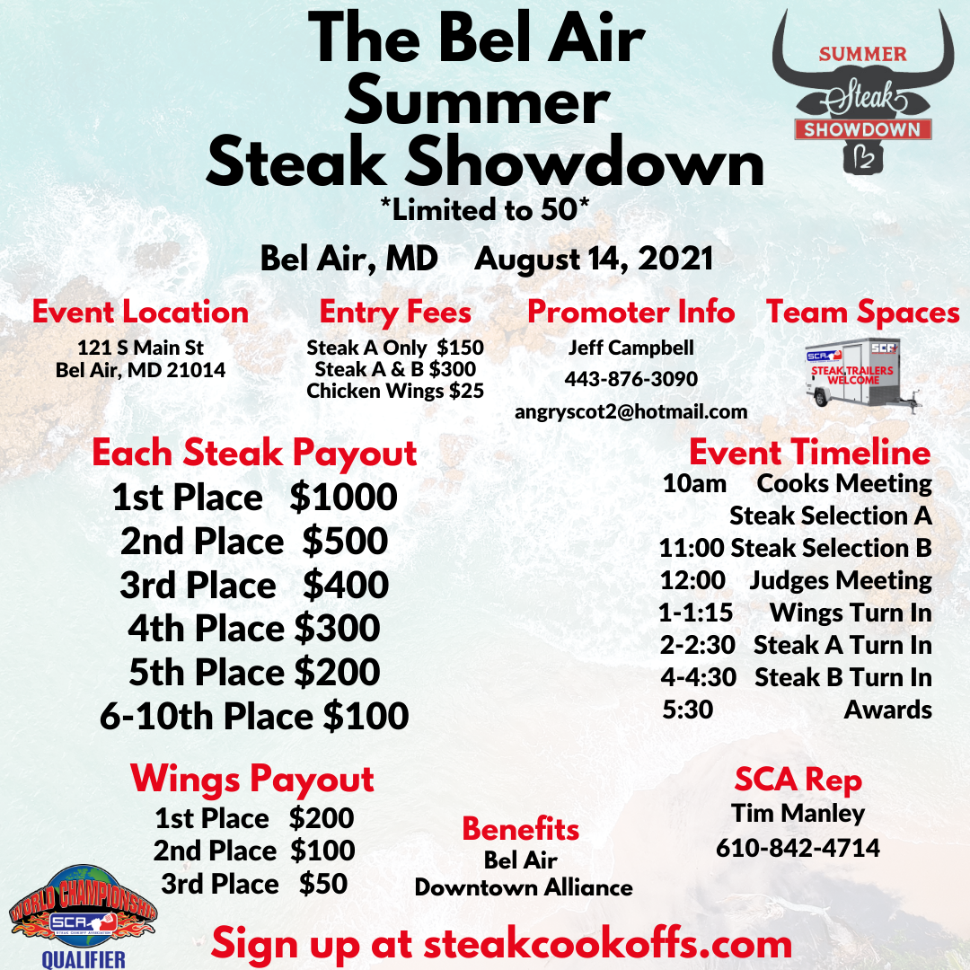 Bel Air Summer Steak Showdown DOUBLEMid Atlantic Barbecue Association